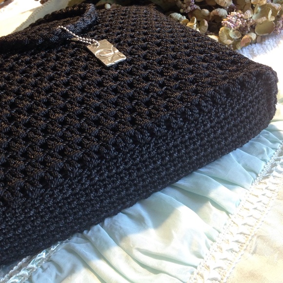 NEW Lina Crochet Cross Body Shoulder Bag Purse Braided Strap Black Interior 12x9 - Picture 2 of 8